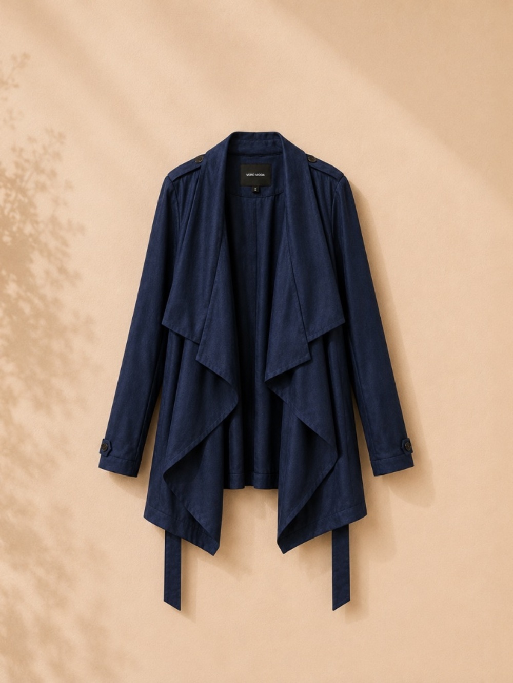 Vero Moda navy waterfall trench coat M